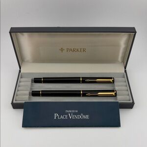 Parker 88 Place Vendôme Black and Gold FountainPen and Ballpoint